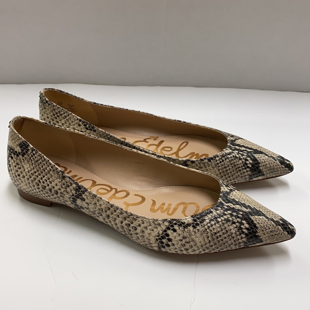 Sam Edelman Sally Leather Snakeskin Flats 9